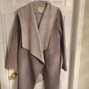 Soia & Kyo Reversible Taupe Coat with Shawl Collar